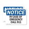 Signmission In Case Of Emergency Call 911, 10 in W x Rectangle, Vinyl Decal OS-2PACK-NS-D-710-L-13653 - alternate 1